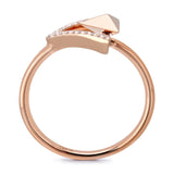14k Rose Gold Diamond Triangle Stud Ring