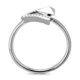 14k White Gold Diamond Triangle Stud Ring