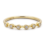 14k Yellow Gold Diamond Stackable Ring