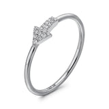 14k White Gold Diamond Arrow Stackable Ring
