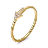 14k White Gold Diamond Arrow Stackable Ring