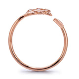 14k Rose Gold Diamond Feather Arrow Stackable Ring