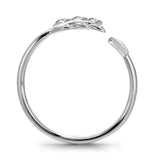 14k White Gold Diamond Feather Arrow Stackable Ring