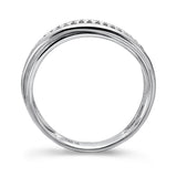 14k White Gold Diamond Triple Row Ring