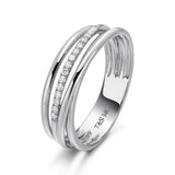 14k White Gold Diamond Triple Row Ring