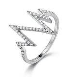 14k White Gold Diamond Heartbeat Ring