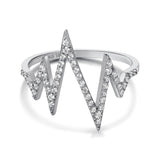 14k White Gold Diamond Heartbeat Ring