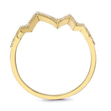 14k Yellow Gold Diamond Heartbeat Ring