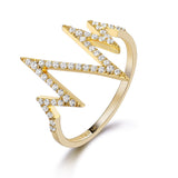 14k Yellow Gold Diamond Heartbeat Ring