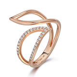 14k Rose Gold Diamond Petal Ring