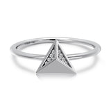 14k White Gold Diamond Stud Ring