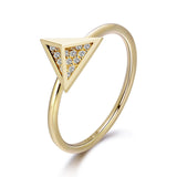 14k Yellow Gold Diamond Stud Ring