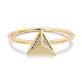 14k Yellow Gold Diamond Stud Ring