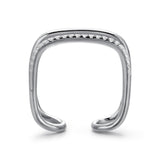 14k White Gold Diamond Double Geo Ring