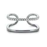 14k White Gold Diamond Double Geo Ring