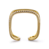 14k Yellow Gold Diamond Double Geo Ring