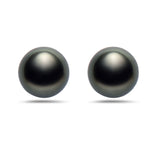 10-11mm Natural Color Tahitian Pearl 14k Gold Stud Earrings